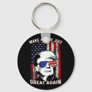 Make 4th Of July Great Again Trump Keychain