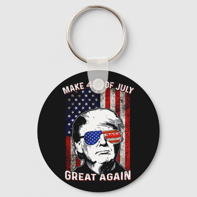 Make 4th Of July Great Again Trump  Keychain (Front)