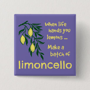 Make a Batch of Limoncello Lemon Liqueur 2 Inch Square Button