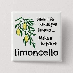 Make a Batch of Limoncello Lemon Liqueur 2 Inch Square Button