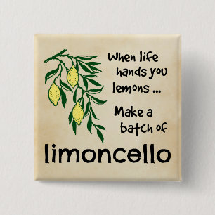 Make a Batch of Limoncello Lemon Liqueur 2 Inch Square Button