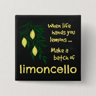 Make a Batch of Limoncello Lemon Liqueur 2 Inch Square Button
