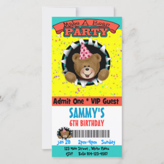 Make a Bear Party Invitation