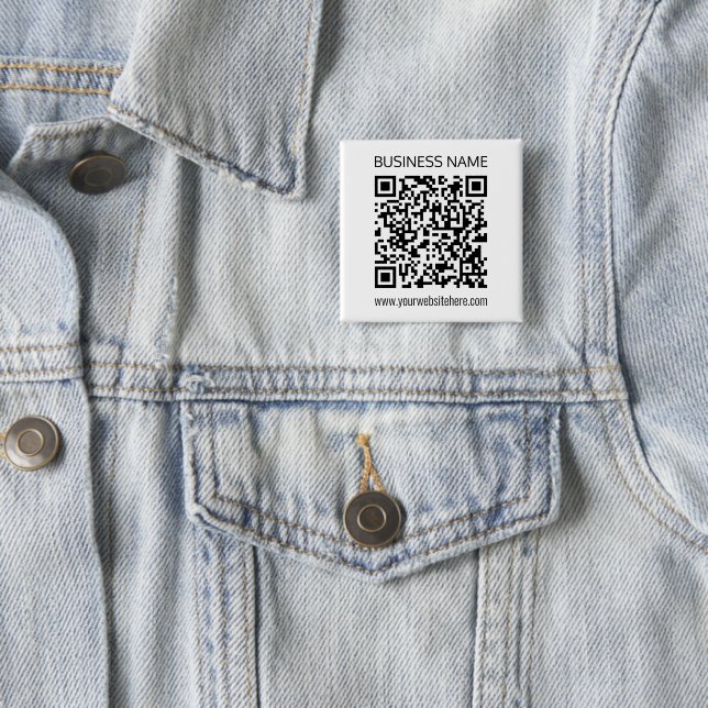 Make a Business QR Code Instantly & Editable Text 2 Inch Square Button (In Situ)