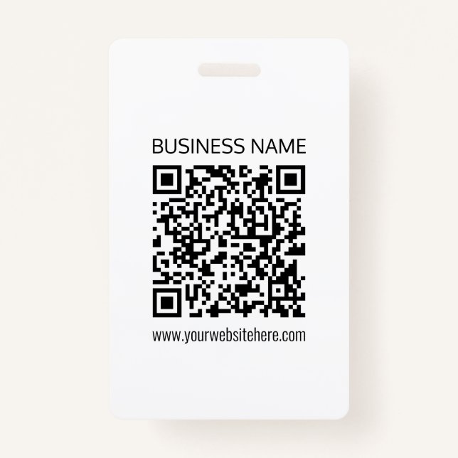 Make a Business QR Code Instantly & Editable Text Badge (Front)
