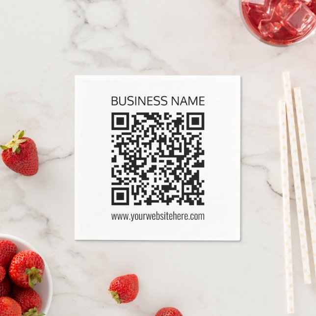 Make a Business QR Code Instantly & Editable Text Napkin (Insitu)