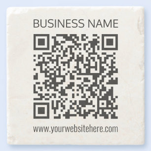 Make a Business QR Code Instantly & Editable Text Stone Coaster