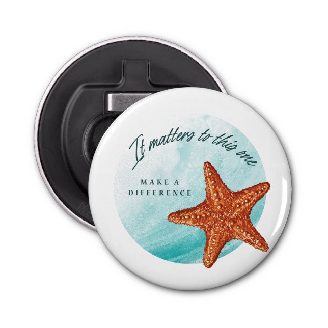 Make A Difference, Starfish Story. Bottle Opener (Front)