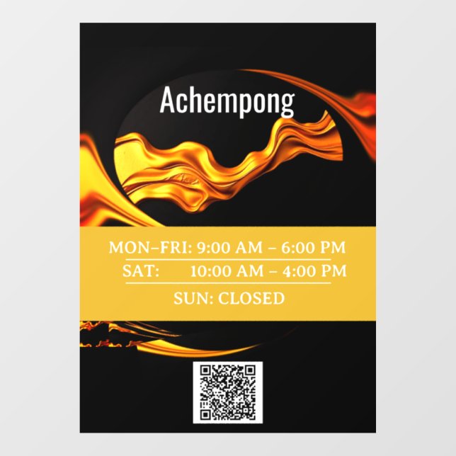 Make a First Impression: Achempong Gold Wave Busin Window Cling (Sheet)