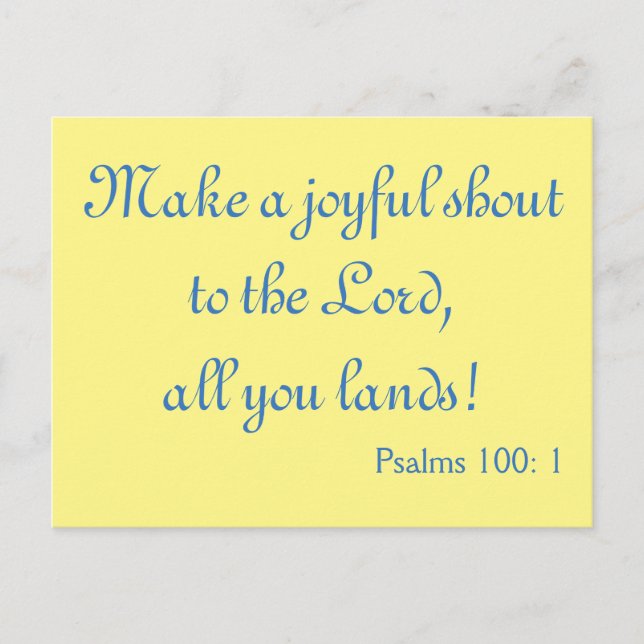 Make a Joyful Shout Inspirational Praise Postcard (Front)