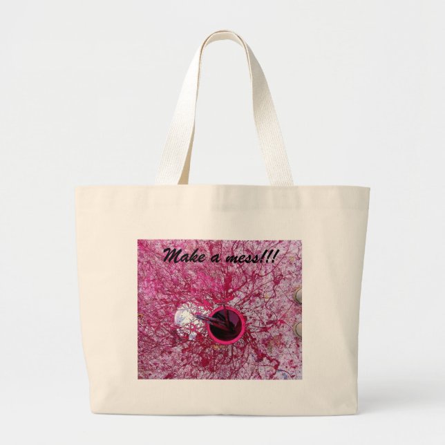 make a mess large tote bag (Front)