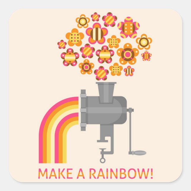 Make a rainbow! square sticker (Front)