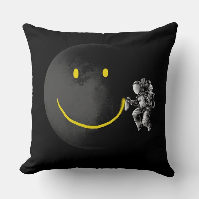 Make a Smile Throw Pillow (Front)