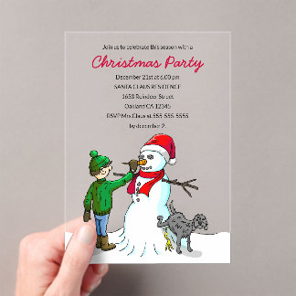 Make a Snowman on a Christmas Party Invitation