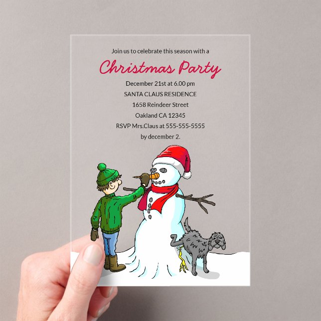 Make a Snowman on a Christmas Party Invitation (In situ (ordinateur de poche))