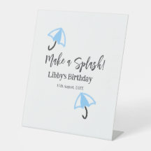 Make a splash blue umbrella summer pool birthday p