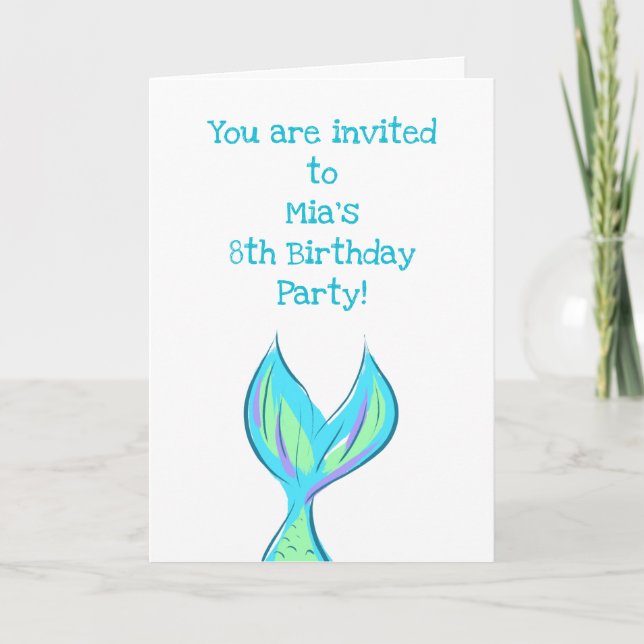 Make a Splash Mermaid Party Invitation (Front)