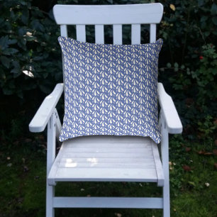 Make A Splash Modern Blue Coastal Pattern Outdoor Pillow