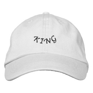 Make a statement with bold custom KING White-Hat Embroidered Hat