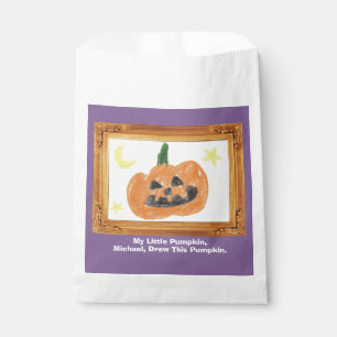 Make a Treasure By Your Kid's Art Work   Pumpkin  Favour Bag