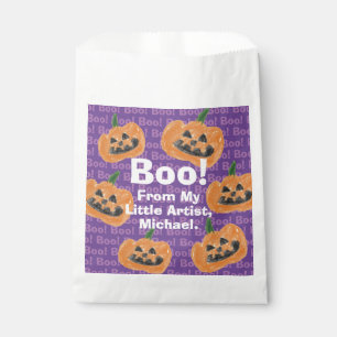 Make a Treasure By Your Kid's Art Work Pumpkin Favour Bag