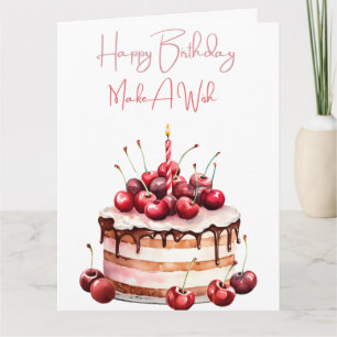 "Make A Wish" Birthday Cake Card