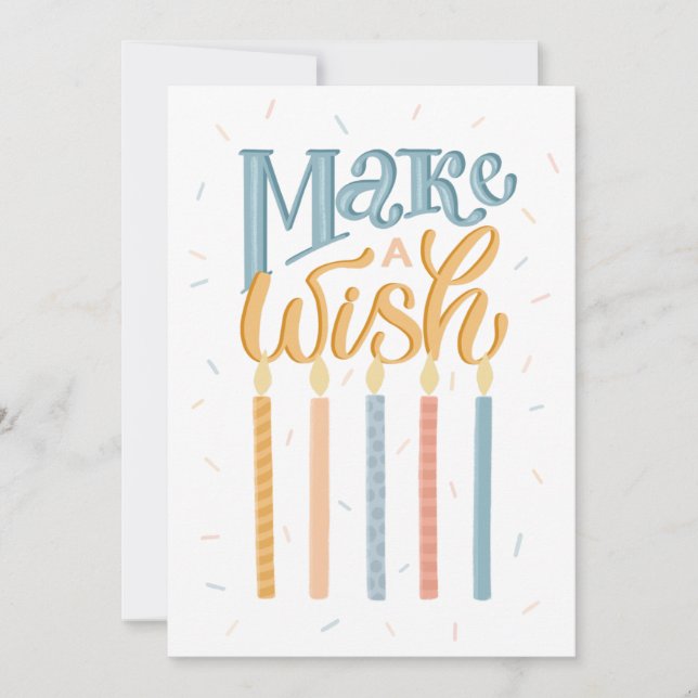Make a wish. Birthday typography lettering friend (Front)