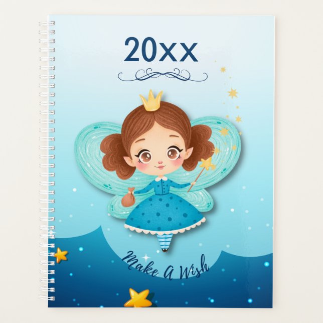 Make A Wish Blue Fairy Yearly Calendars Planner (Front)