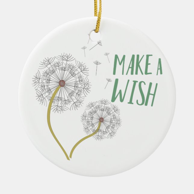Make A Wish Ceramic Ornament (Front)