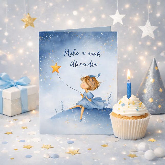 Make A Wish Custom Name or Text Birthday Card (Creator Uploaded)