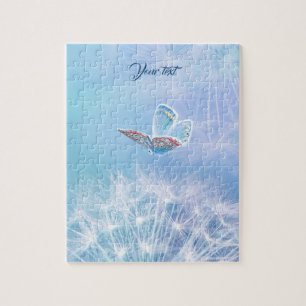 Make a Wish Dandelion and Butterfly Design Jigsaw Puzzle