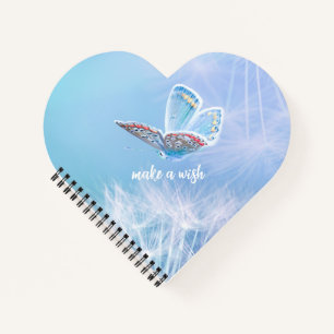 Make a Wish Dandelion and Butterfly Design Noteboo Notebook