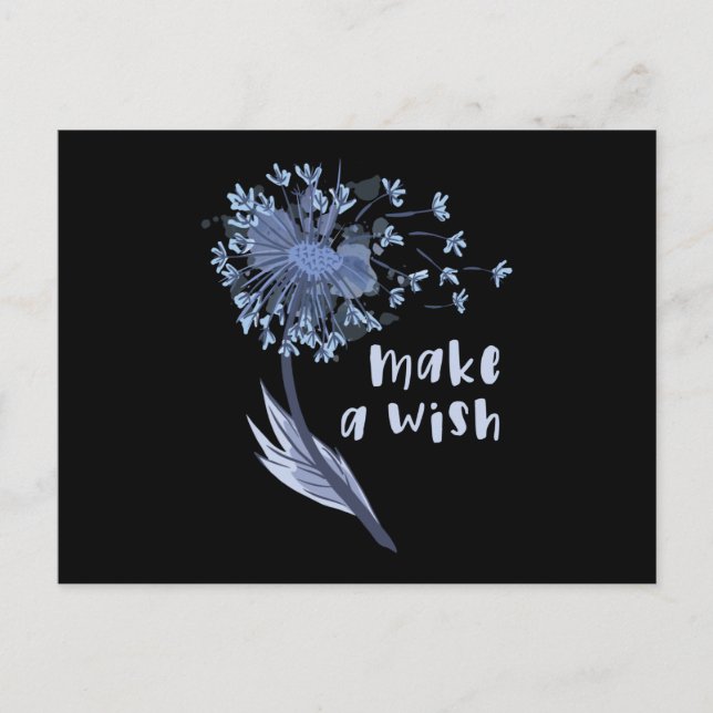 Make a wish Dandelion Flower Postcard (Front)