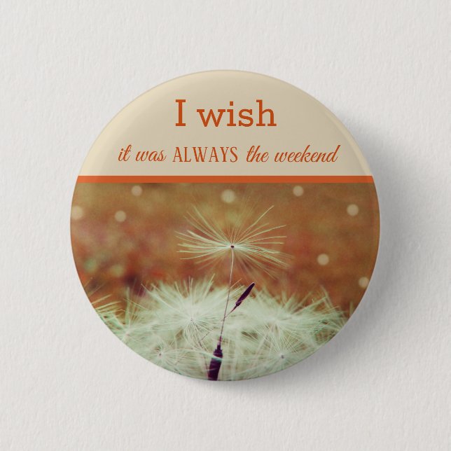 Make a wish dandilion badge 2 inch round button (Front)
