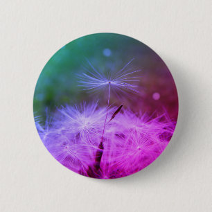Make a wish dandilion clock badge 2 inch round button