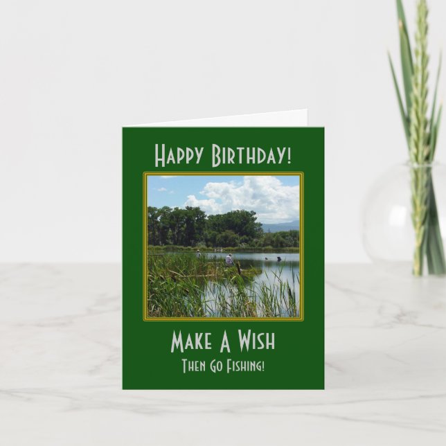 Make A Wish Fishing Birthday Card (Front)