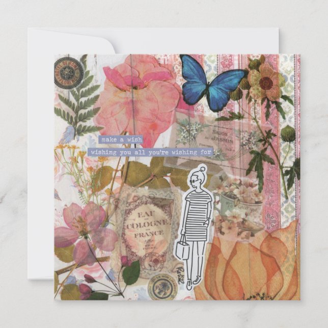 Make A Wish Flat Greeting Card (Front)