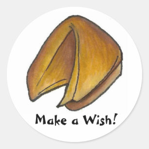 Make a Wish Fortune Cookie Chinese Food Foodie Classic Round Sticker