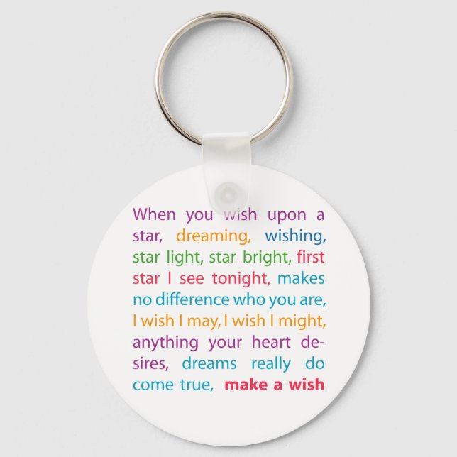 Make a Wish Keychain (Front)