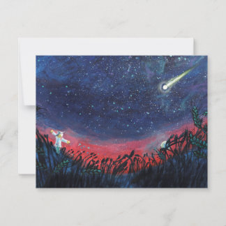 Make a Wish on a Shooting Star Illustration Holiday Card