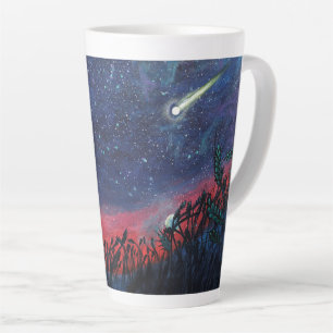 Make a Wish on a Shooting Star Illustration Latte Mug