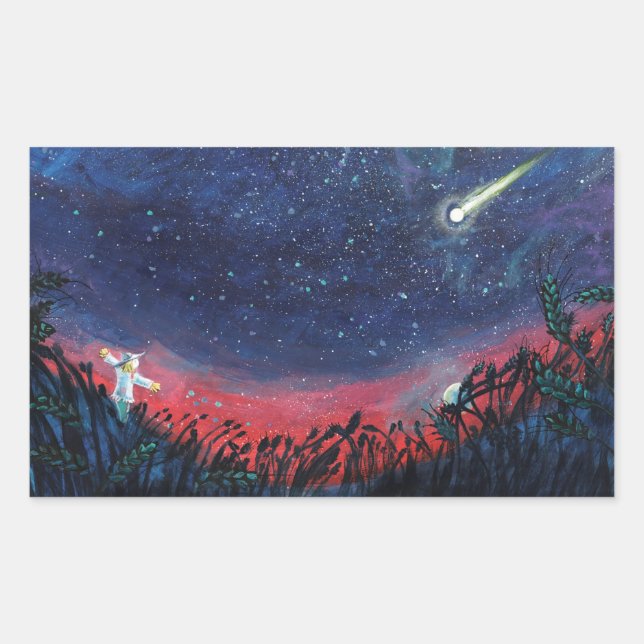 Make a Wish on a Shooting Star Illustration Sticker (Front)