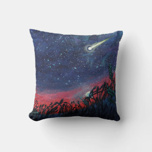 Make a Wish on a Shooting Star Illustration  Throw Pillow