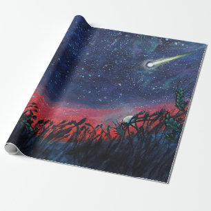 Make a Wish on a Shooting Star Illustration Wrapping Paper