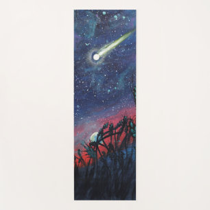Make a Wish on a Shooting Star Illustration Yoga Mat