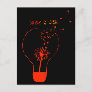 Make a Wish Post Card Abstract Dandelion