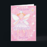 Make a Wish 'Special Daughter' birthday card<br><div class="desc">A funny fairy in pink and blue, ready to make your wishes come true! Greetings card with a cute fairy and the words 'To a special Daughter' on the front. A pink., lilac, blue and white customizable design for you to personalise with your own text, images and ideas.An original coloured...</div>