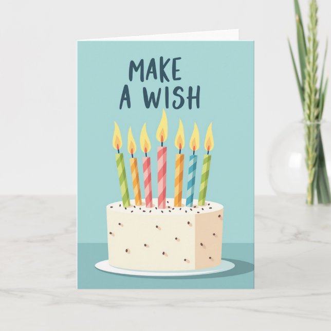 Make A Wish Square Cake Card (Front)
