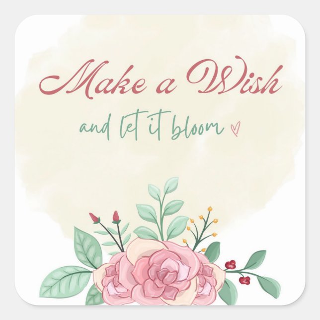 Make a Wish Stickers | Floral Cute Set (Front)