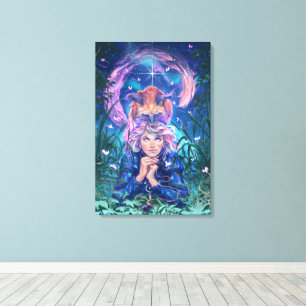 Make a wish with Magicfox- fantasy art Canvas Print